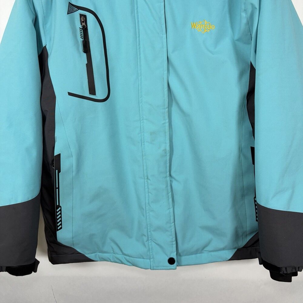 Wantdo Ski Snowboard Jacket Women Large Light Blue Fleece Lined Insulated Hooded - Picture 3 of 16